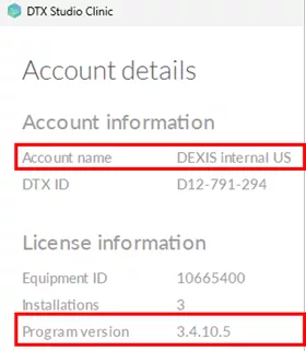 DTX Studio Clinic: Account details