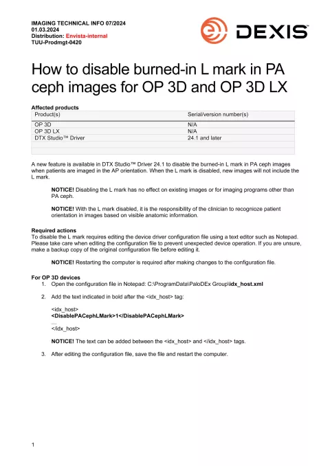 2024-07 How to disable L mark in OP 3D and OP 3D LX ceph images