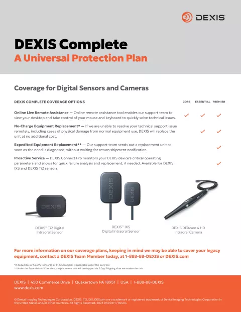 DEXIS Complete: Coverage for Digital Sensors, Cameras and Intraoral Scanners